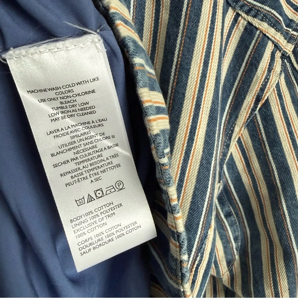 Free People We The Free Striped Denim Barn Coat - Picture 12 of 12